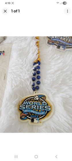 MLB World Series 100th Anniversary 2003 Blue/Gold Bead Necklace Unisex
