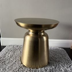 Gold Pedestal End Table