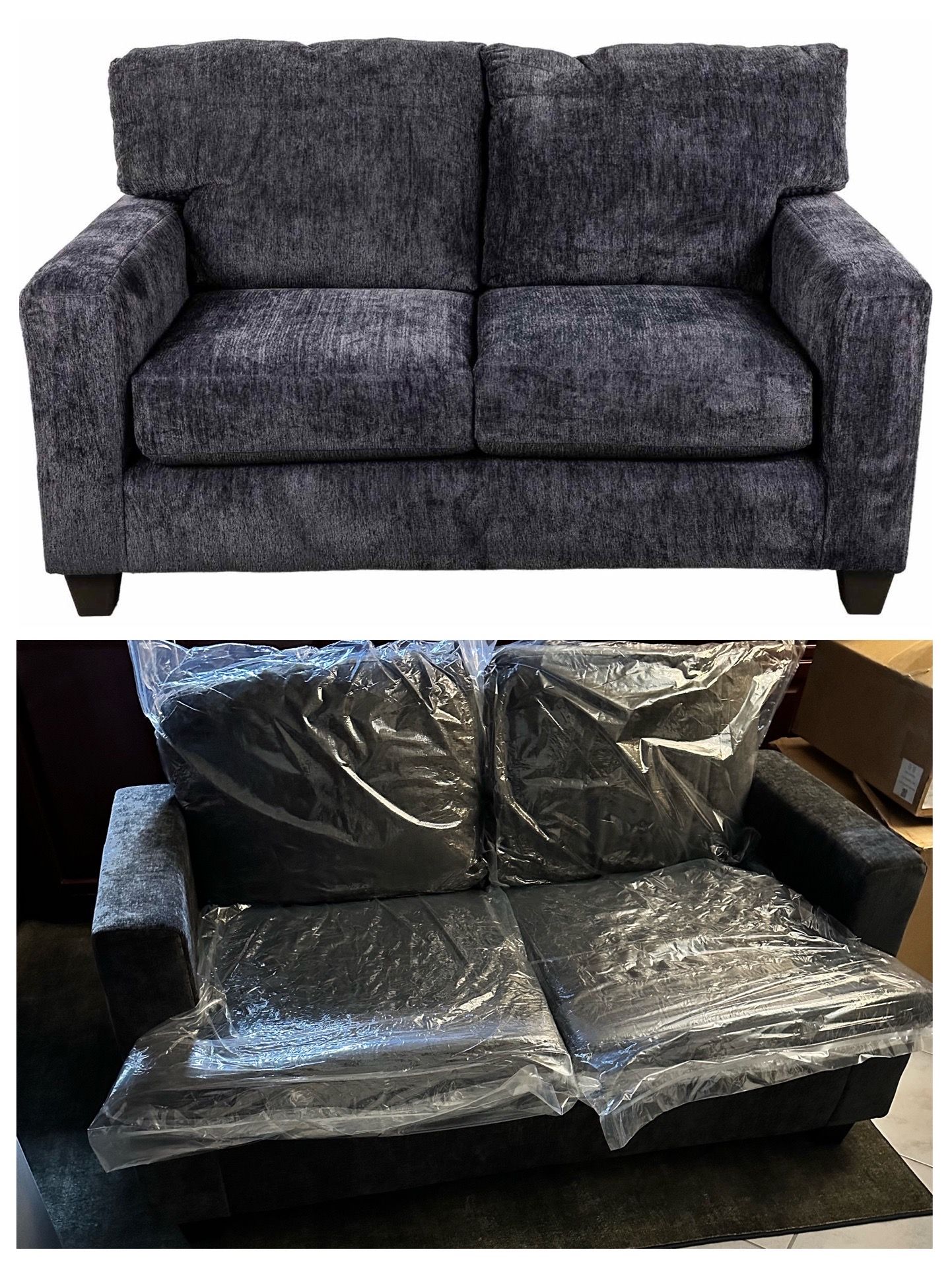 NEW 60โ WAYFAIR LOVESEAT SOFA (Black Fabric)