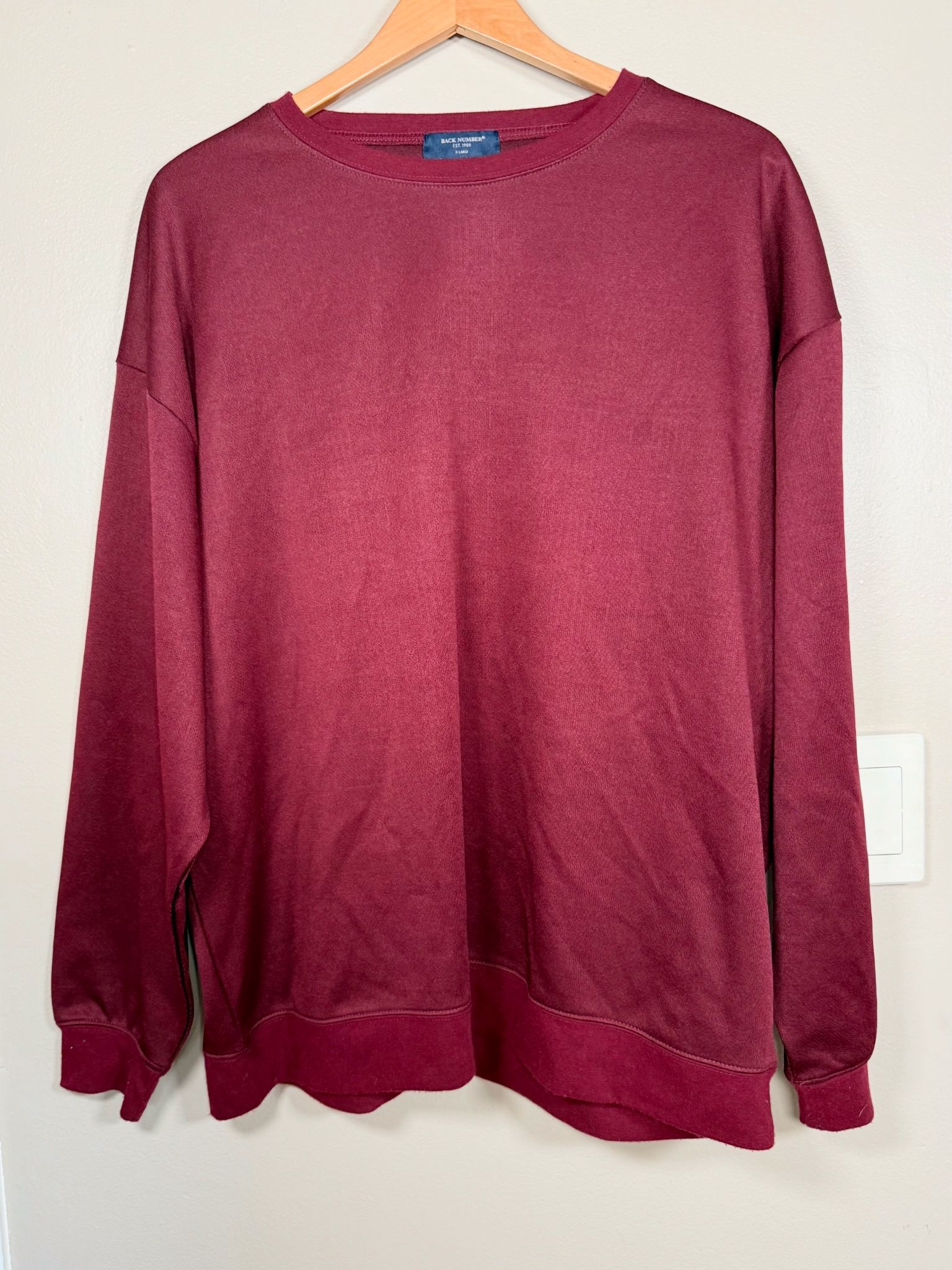 Back Number Japan Long Sleeve Boxy Crewneck XL