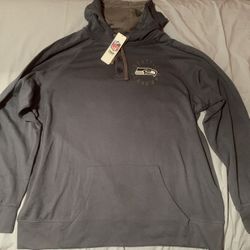 Seattle Seahawks NFL Buttoned Hoodie; Men’s 2XL