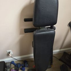 Adjustable Weight Bench With Full Set Of Weights 