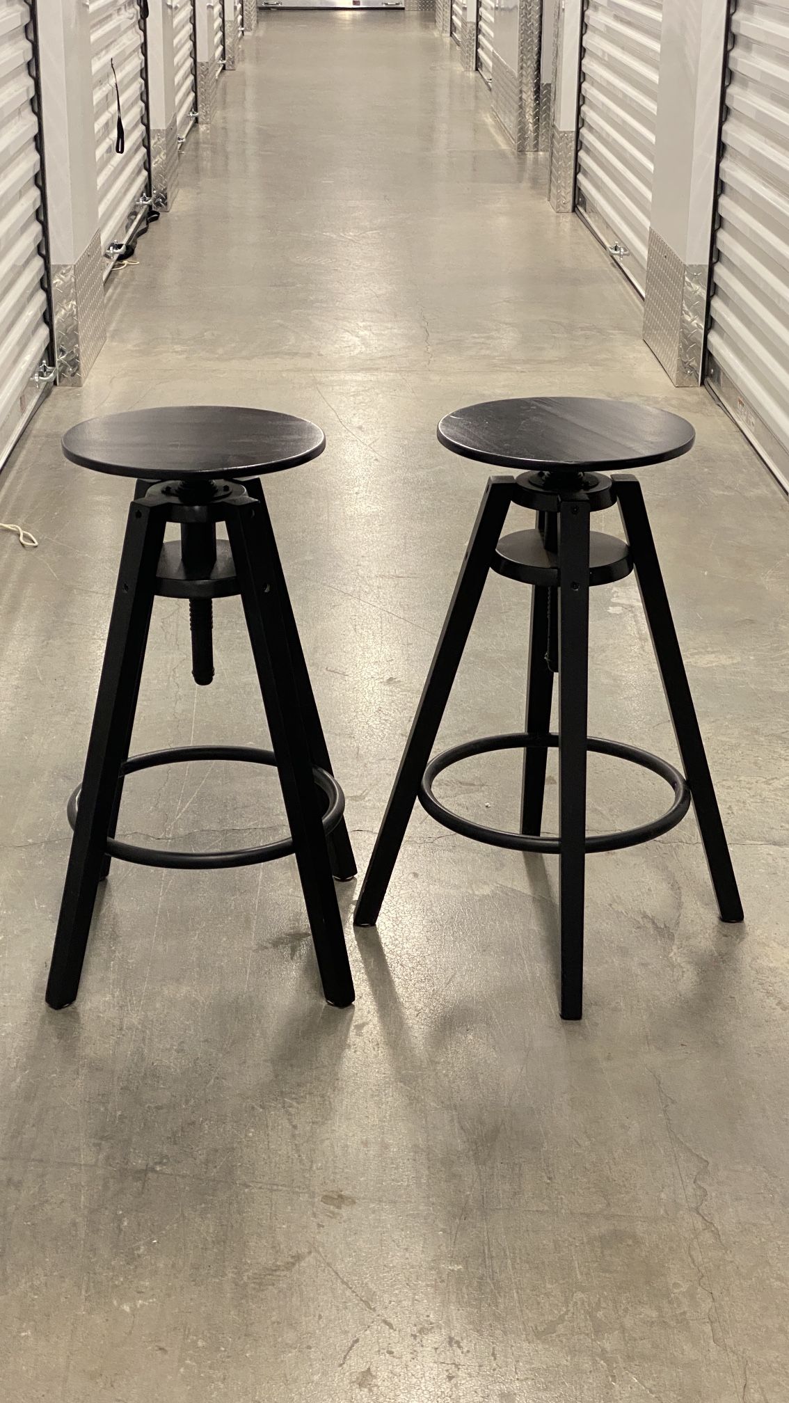 pair of DALFRED Bar stools, black, lowest height 24 3/4-highest height 29 1/8 "
