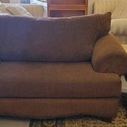Comfy Brown Fabric Loveseat

