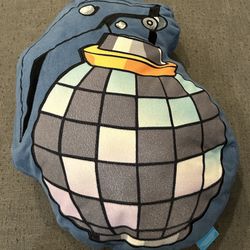 FORTNITE Epic Games Throw Pillow Boogie Bomb Grenade Plush Blue