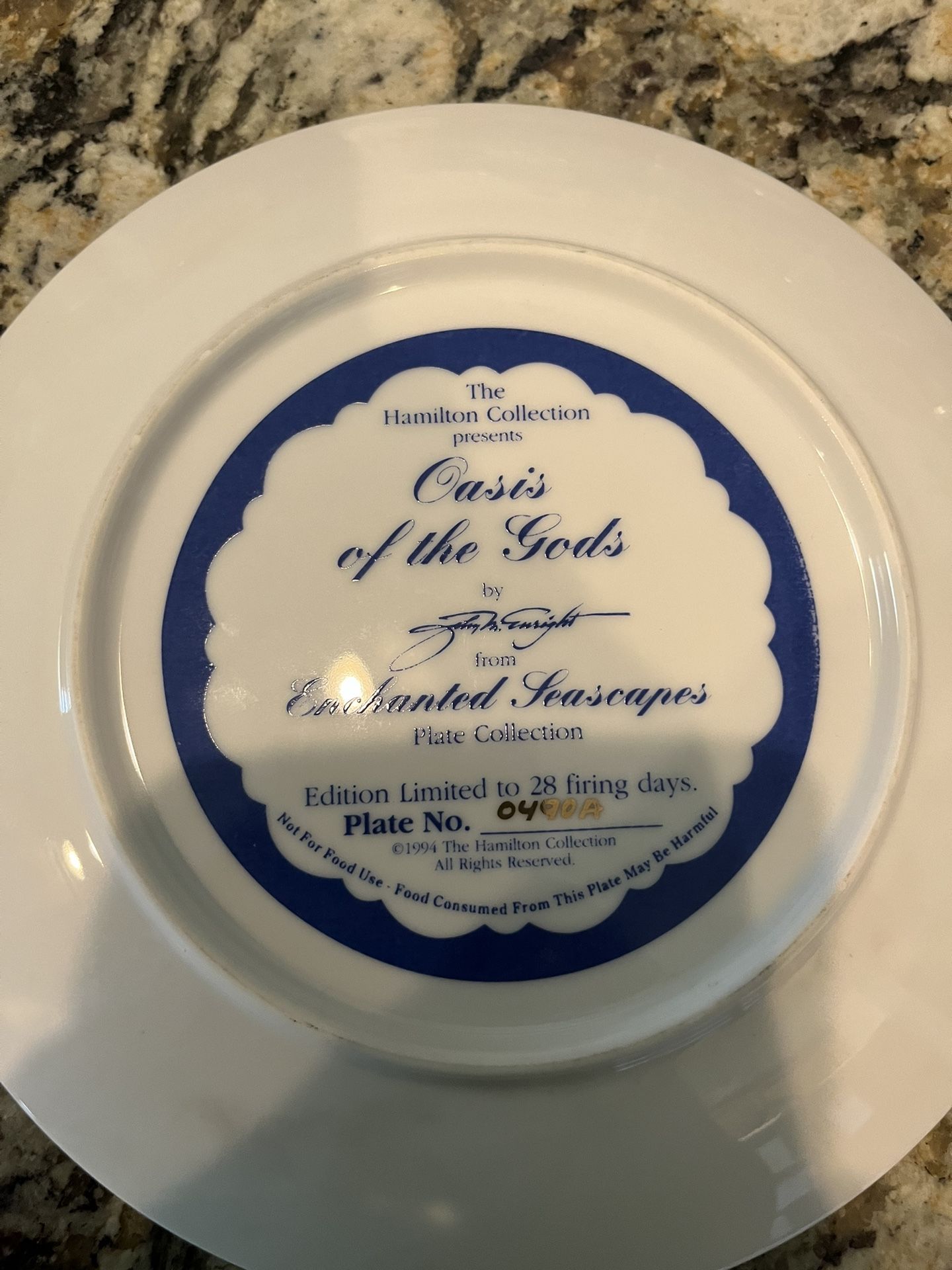Nautical Wild Life Plate , Collectable