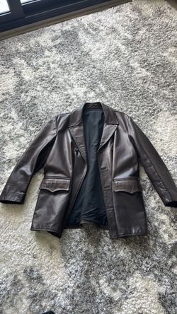 Brown leather man jacket