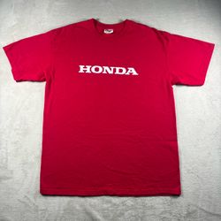 Vintage Honda Racing Automative Men’s Size Large Red T Shirt 90s #5A