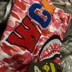 Pink bape hoodie 