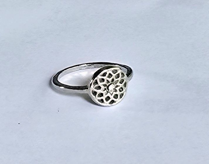 CELTIC DARA KNOT CZ ACCENT QUALITY TITANIUM FOREVER WEAR SILVER NEW SIZE 7 RING