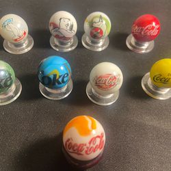 Vintage COKE COLA MARBLES WITH STANDS