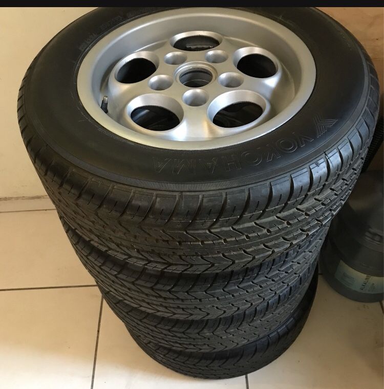 Porsche 928 Rims An Tires (4) Perfection Wheel®- 5-Spoke Fine Metallic Silver Full Face 15x7