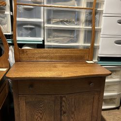 Antique OakRefinished Washstand w/towelbar