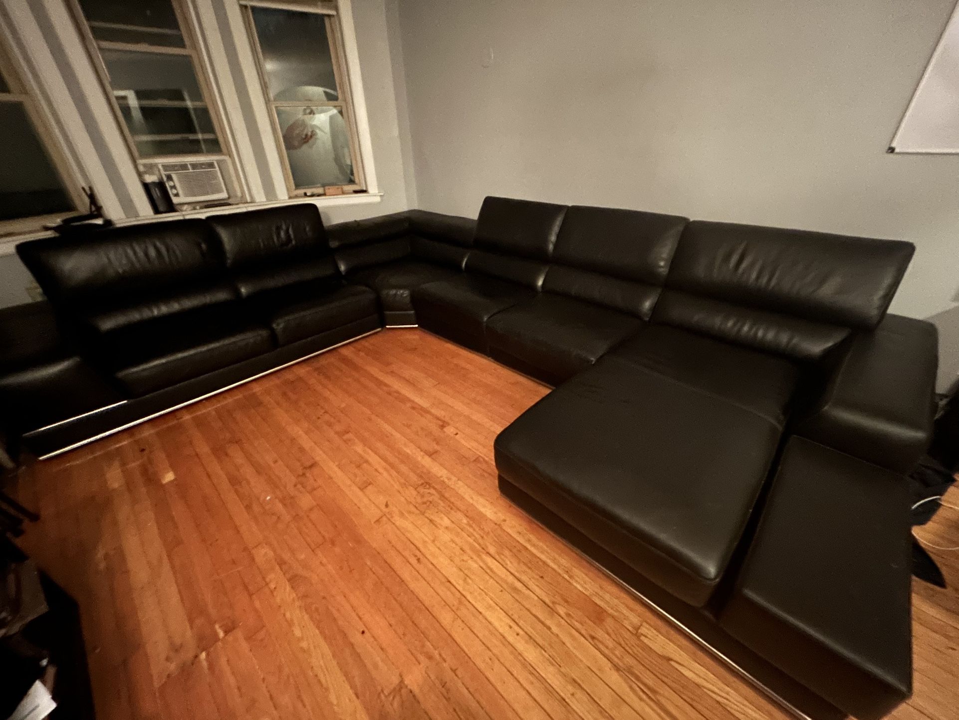 Large Leather sectional Couch