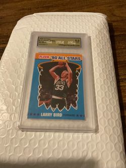 1990 Fleer All Stars Larry Bird basketball card professionally graded 8 Nm-Mt slab Boston Celtics HOF