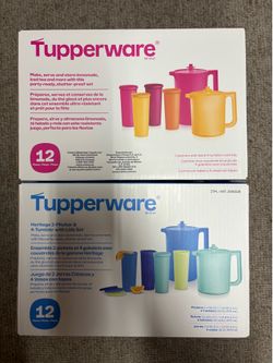 Tupperware Heritage 12pc Pitcher and Cup Set ($25 each set) READ DESCRIPTION
