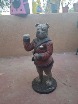 REX THE BACHELOR BULLDOG  PLANT STAND OR SIDE TABLE VINTAGE