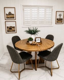Brand New Modern Farmhouse Dining Set with 4 Chairs