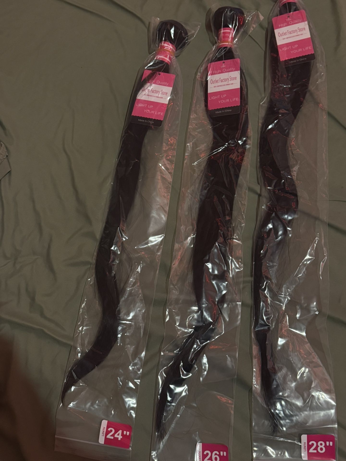 Straight Human Hair Bundles – 24/26/28 Inch (3-Pack) – 100% Virgin Brazilian 10A