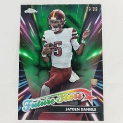 2024 Jayden Daniels Topps Chrome Football Future Stars Green Rookie 56/99