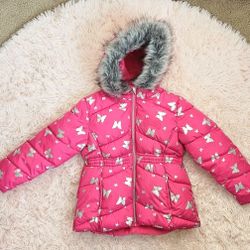 Pink Hooded Girl's Jacket Size 5/6