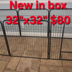 Brand new in box! 8 panel heavy duty 32"x32" xwide dog playpen Shapeable portable Rv yard gate Pet fence 21' long Corral de mascota nuevo