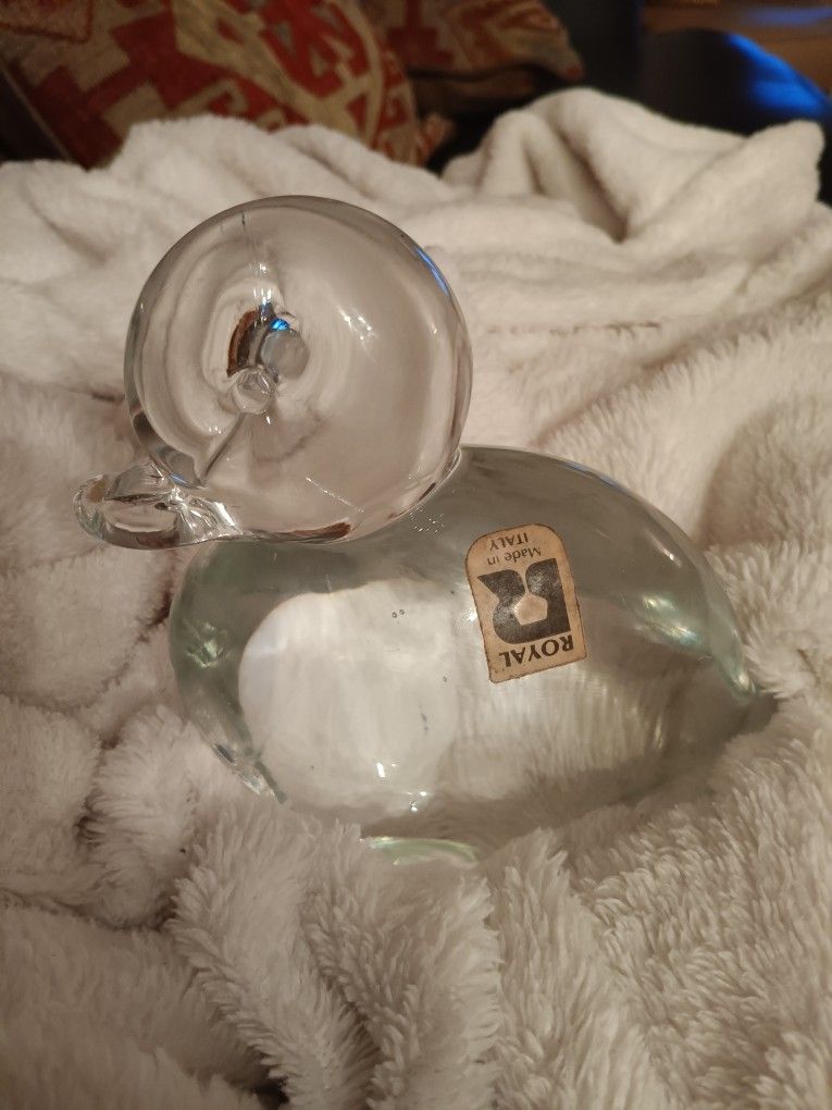$12 Art Glass Duck Paperweight OBO