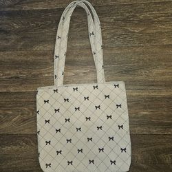 Tote bag with bows print