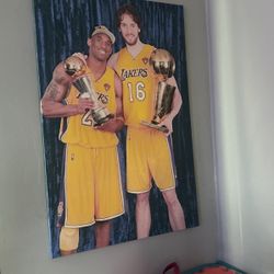 Authentic Kobe And Gasol Portrait Canvas