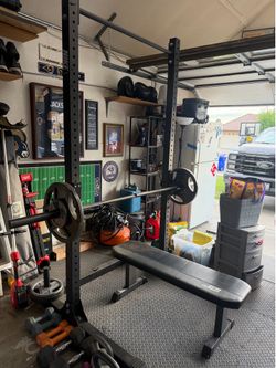 Nike squat rack weight bench workout equipment