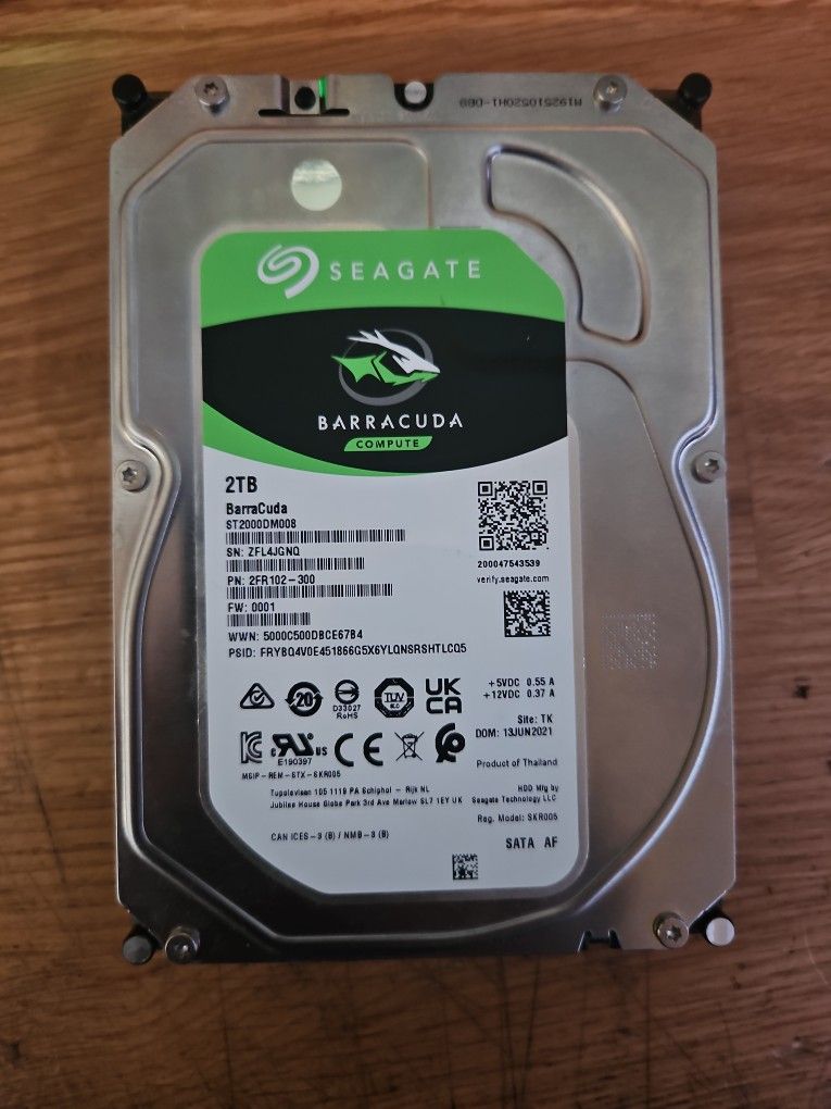2TB Seagate Barracuda HDD
