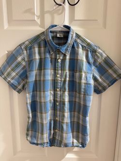 Old Navy Blue Plaid Button Down Shirt