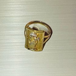10k Gold Santa Muerte Ring