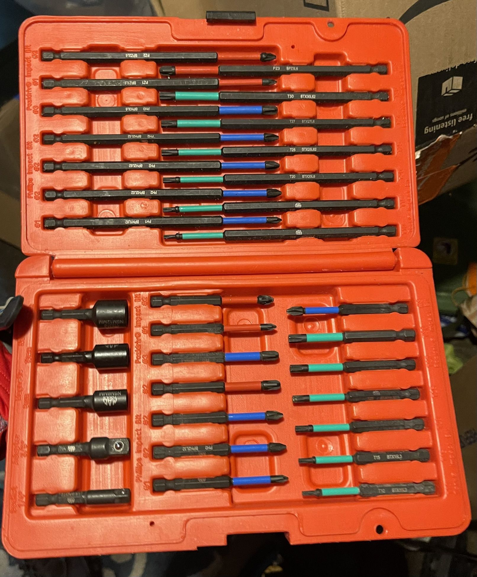 Mac Tools SD33KL 33-PC. 1/4" Hex Drive Long Impact Bit Set, designed for maximum strength in harsh applications.