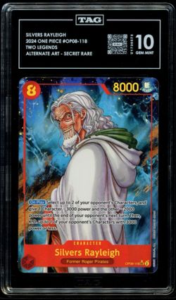 SILVERS RAYLEIGH 2024 ONE PIECE #OP08-118 TWO LEGENDS ALTERNATE ART - SECRET RARE