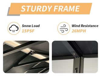 Upgraded 8x6ft Outdoor Resin Garden Shed with Floor and 2 Windows, Plastic Patio Outdoor Storage Shed with Lockable Door for Garden Tools, Bicycles, T