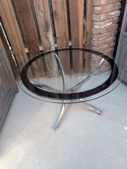 Vintage Mid-Century Modern Chrome and Glass Coffee Table
