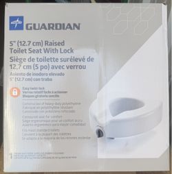 NEW in Box “GUARDIAN” Locking Elevated / Raised Toilet Seat
