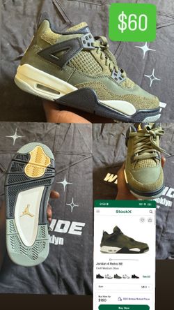 Jordan 4 Retro Craft Medium Olive Size 3.5boys
