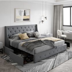 Upholstered Storage Bed Frame (King)