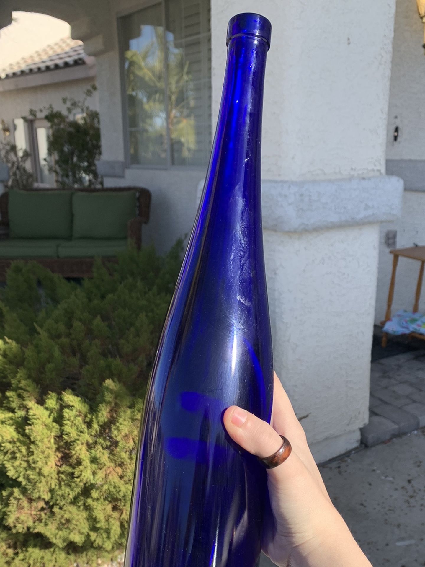 Glass Vase Blue Decor