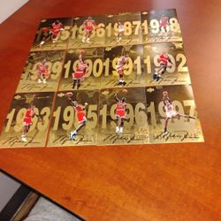 Michael Jordan Upper Deck Gatorade 12 Set Gold Cards Very Good Condition 
