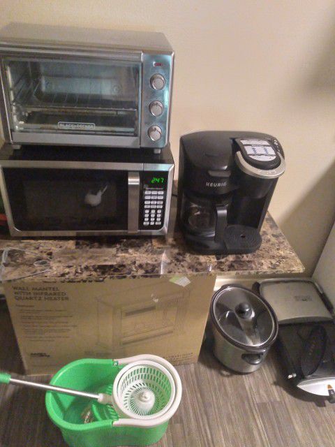 MICROWAVE, TOSTER OVEN, CROCK POT, COFFEE MAKER