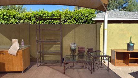 Glass tables and shelves