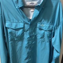 Men’s Large Fishing Shirt Blue 