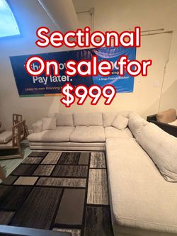 Light Gray Fabric Sectional Sofa