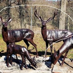 3-Piece Aluminum Deer Family Set – Ranch & Outdoor Décor