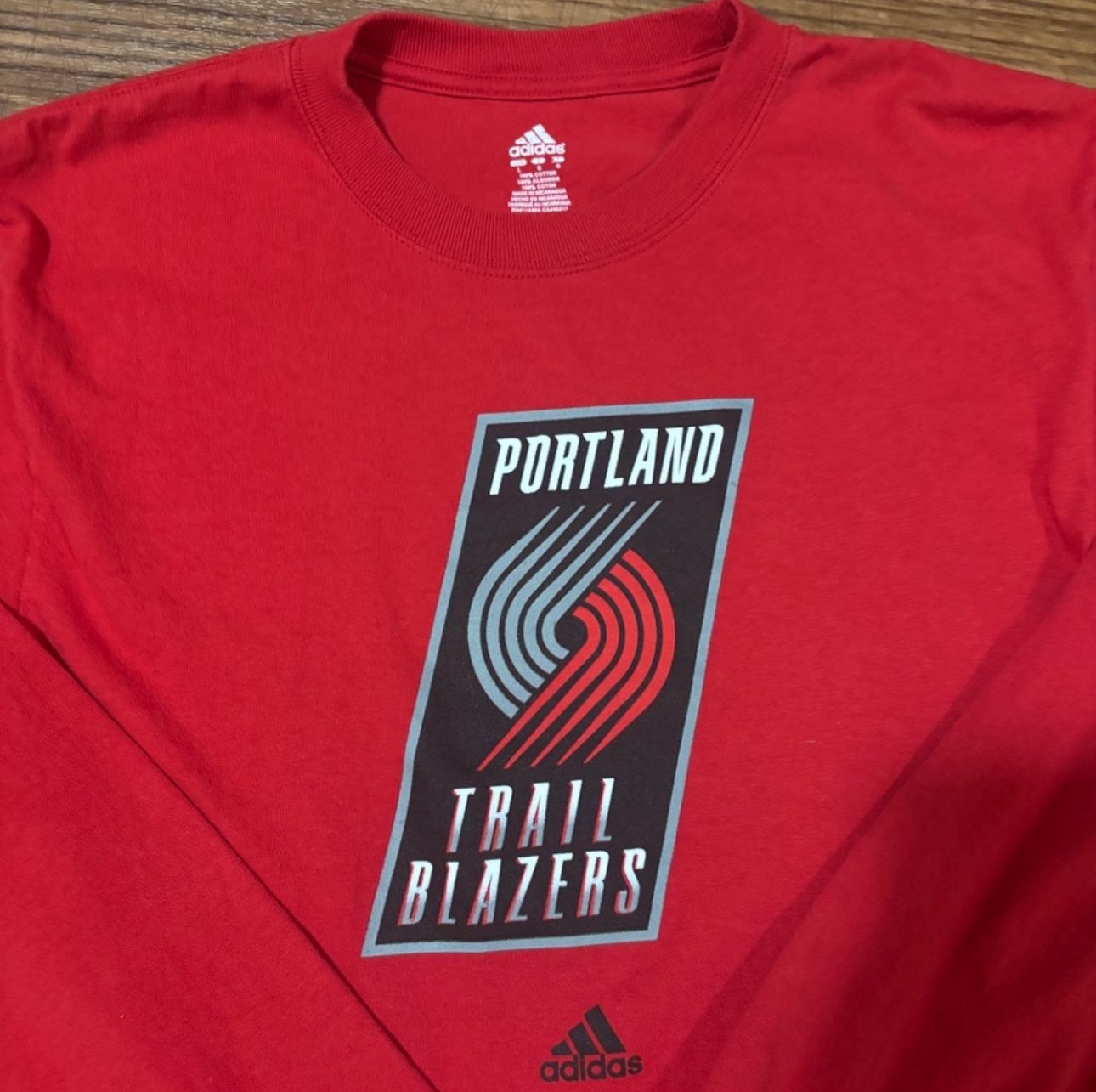 Adidas For Men * Portland Trailblazers Long Sleeve * Size Large