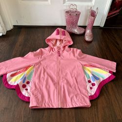 Girls Clothes- Rain Boots And Rain Coat