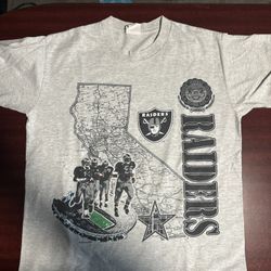 vintage 90s Los Angeles Raiders California Hit Nutmeg Shirt L Las Vegas NFL LA